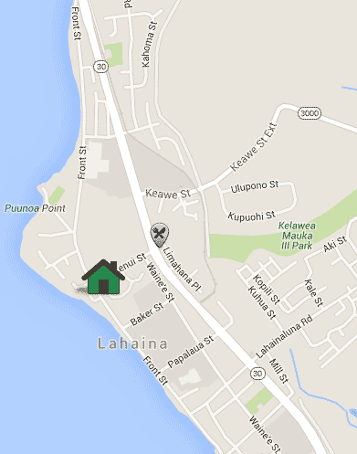 map where maui rental home is located